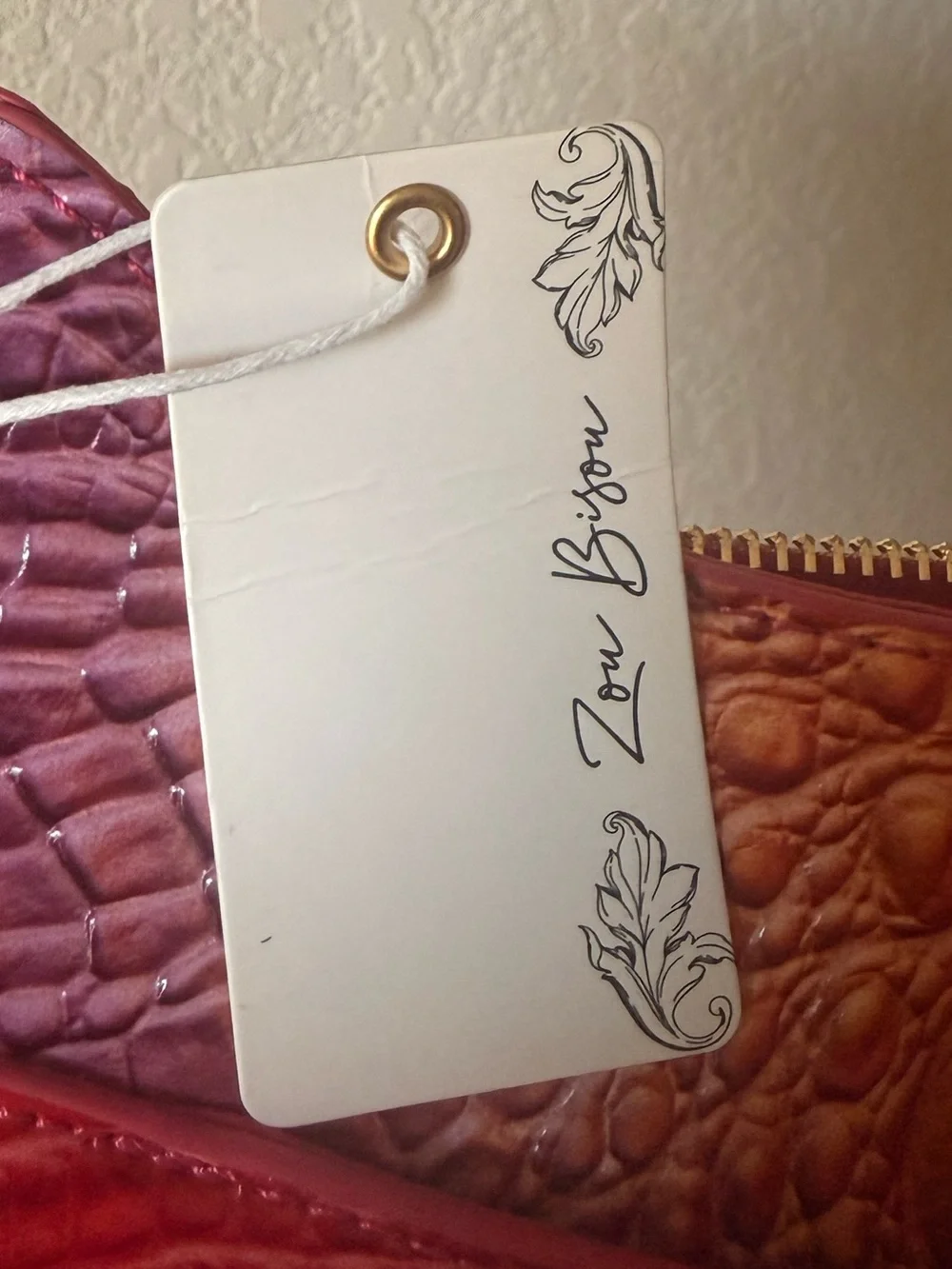 Zou Bisou Faux Croc Embossed Crossbody Bag w/Matching Pouch-NWT!! - Picture 4 of 11